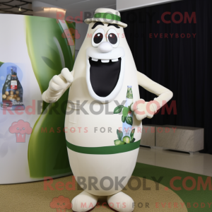 Mascot character of a Olive Bottle Of Milk dressed with a Tank Top and Pocket squares