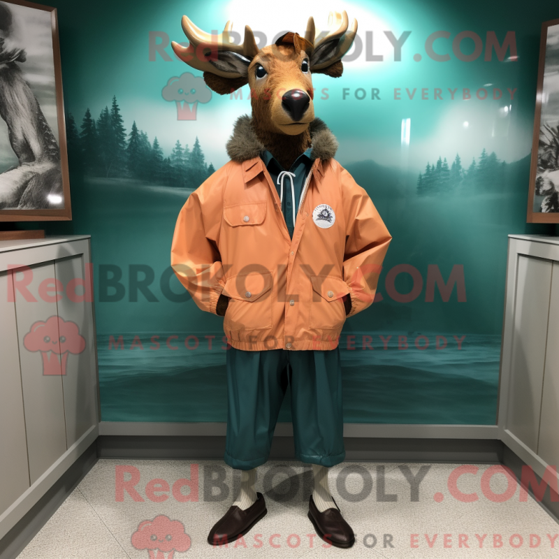Mascot character of a Irish Elk dressed with a Windbreaker and Pocket squares