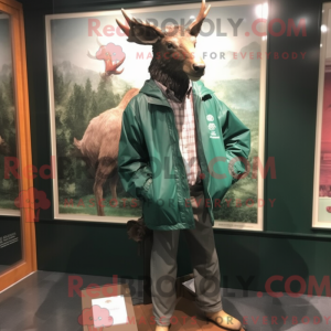 Mascot character of a Irish Elk dressed with a Windbreaker and Pocket squares