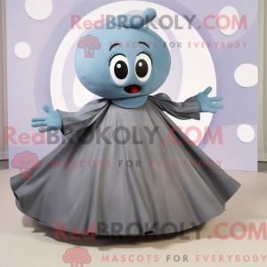 Mascot character of a Gray Ray dressed with a Circle Skirt and Wraps