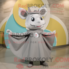 Mascot character of a Gray Ray dressed with a Circle Skirt and Wraps