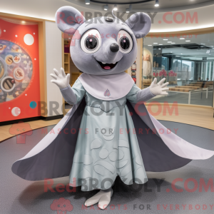 Mascot character of a Gray Ray dressed with a Circle Skirt and Wraps