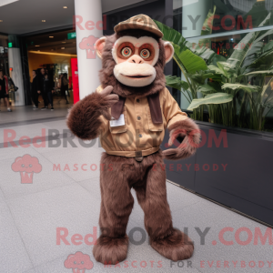 Mascot character of a Capuchin Monkey dressed with a Trousers and Mittens