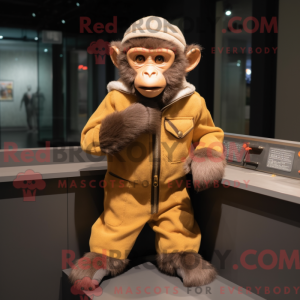 Mascot character of a Capuchin Monkey dressed with a Trousers and Mittens