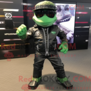 Mascot character of a Anaconda dressed with a Biker Jacket and Smartwatches