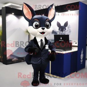 Mascot character of a Navy Roe Deer dressed with a Tuxedo and Briefcases