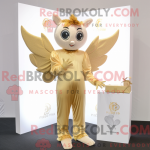 Mascot character of a Gold Tooth Fairy dressed with a Bodysuit and Clutch bags