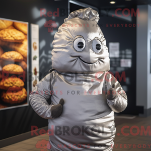 Mascot character of a Silver Potato dressed with a Turtleneck and Beanies