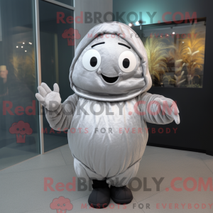 Mascot character of a Silver Potato dressed with a Turtleneck and Beanies