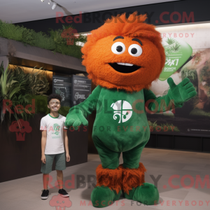 Mascot character of a Rust Spinach dressed with a Polo Shirt and Watches