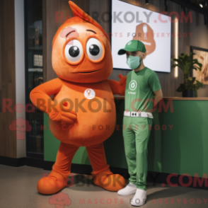 Mascot character of a Rust Spinach dressed with a Polo Shirt and Watches