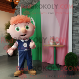 Mascot character of a Pink Irish Flag dressed with a Chambray Shirt and Watches