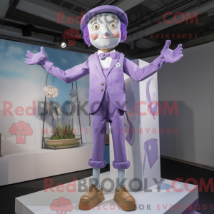 Mascot character of a Lavender Trapeze Artist dressed with a Culottes and Pocket squares