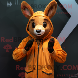 Mascot character of a Brown Roe Deer dressed with a Hoodie and Hats