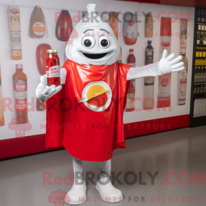 Mascot character of a Silver Bottle Of Ketchup dressed with a Turtleneck and Anklets