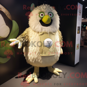 Mascot character of a Cream Kiwi dressed with a Playsuit and Anklets