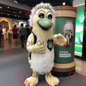 Mascot character of a Cream Kiwi dressed with a Playsuit and Anklets