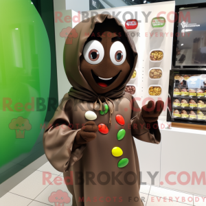 Mascot character of a Olive Chocolates dressed with a Hoodie and Bow ties