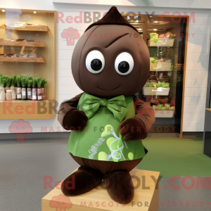 Mascot character of a Olive Chocolates dressed with a Hoodie and Bow ties