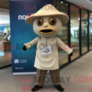 Mascot character of a Tan Pho dressed with a Rash Guard and Pocket squares