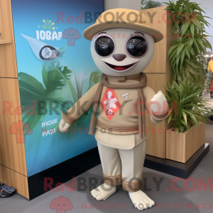 Mascot character of a Tan Pho dressed with a Rash Guard and Pocket squares