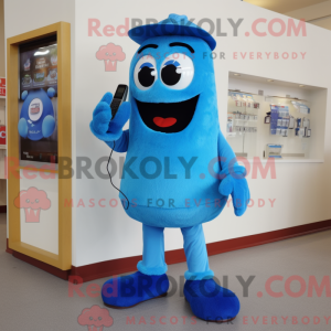Mascot character of a Blue Phone dressed with a Shorts and Shoe clips
