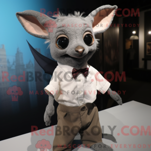 Mascot character of a Bat dressed with a Button-Up Shirt and Ties