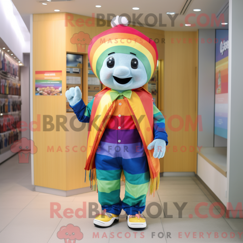 Mascot character of a Rainbow dressed with a Jeans and Ties