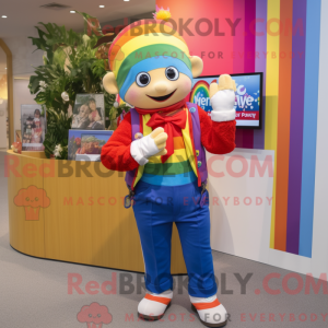 Mascot character of a Rainbow dressed with a Jeans and Ties