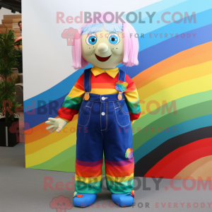 Mascot character of a Rainbow dressed with a Jeans and Ties