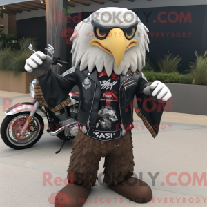 Mascot character of a Eagle dressed with a Biker Jacket and Scarf clips