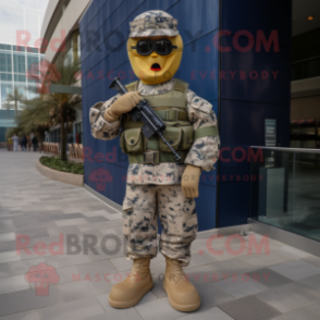 Navy American Soldier mascot costume character dressed with a Trousers and Scarves