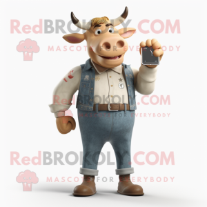 Beige Bull Maskottchen...