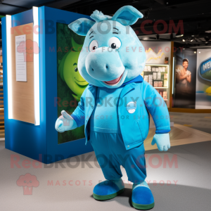 Cyan Sow mascotte kostuum...