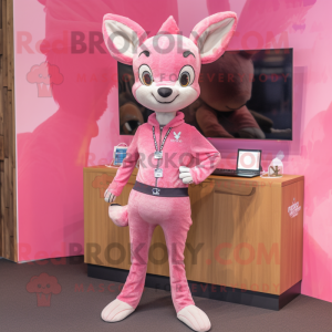 Pink Roe Deer mascotte...