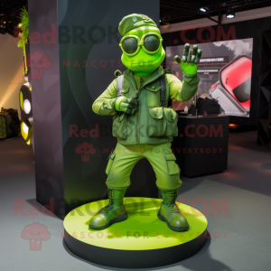 Lime Green Soldier mascotte...