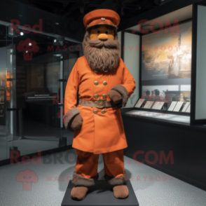 Rust Civil War Soldier mascot costume character dressed with a Sweater and Berets