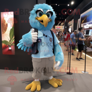 Sky Blue Eagle maskot drakt...