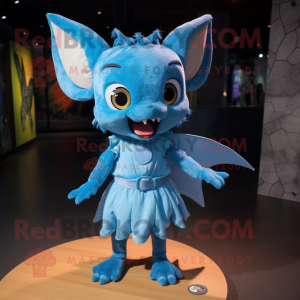 Cyan Bat mascotte kostuum...