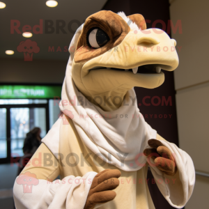 Cream Utahraptor maskot...