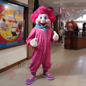 Pink Klovn maskot kostume...