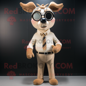 Beige Deer maskot kostym...