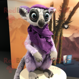 Lavendel-Lemur Maskottchen...