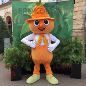 Orange spenat maskot kostym...