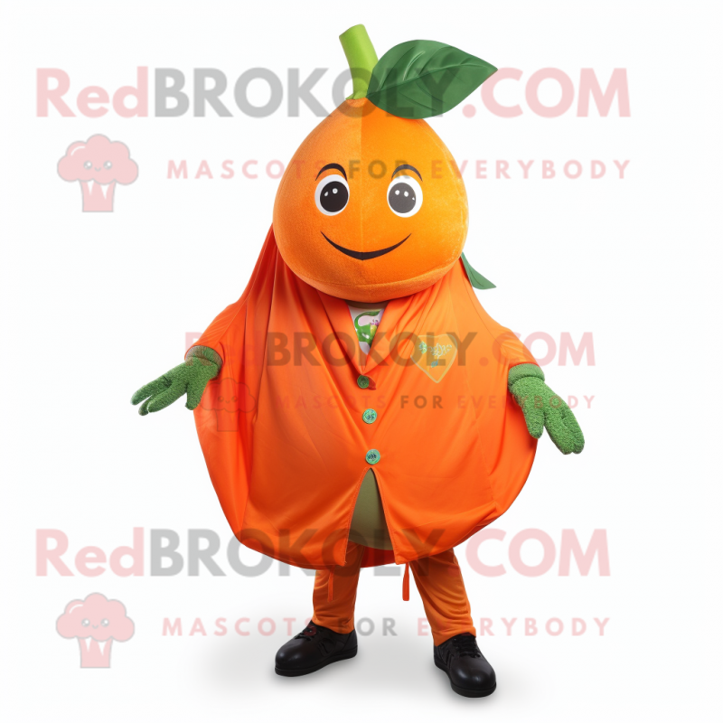 Orange Spinach mascot costume character dressed with a Oxford Shirt and Wraps