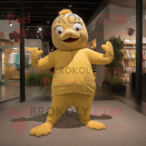 Tan Canary maskot drakt...