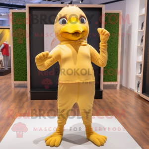 Tan Canary maskot drakt...