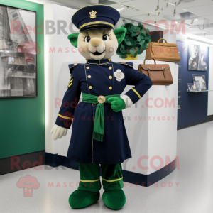 Navy Bunch Of Shamrocks mascot costume character dressed with a Empire Waist Dress and Wallets