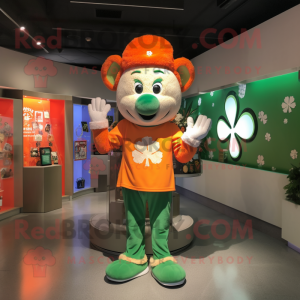 Orange Firkløver maskot...