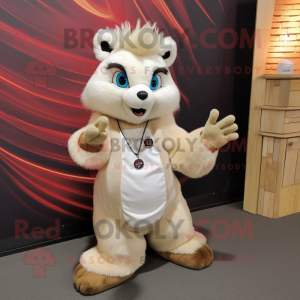 Beige Skunk maskot kostume...